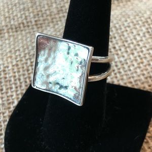 Silpada .925 Sterling Modernist Square Ring Sz 7.5